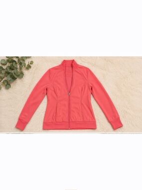 Infinity Raine Coral Zip-Up Bomber Jacket